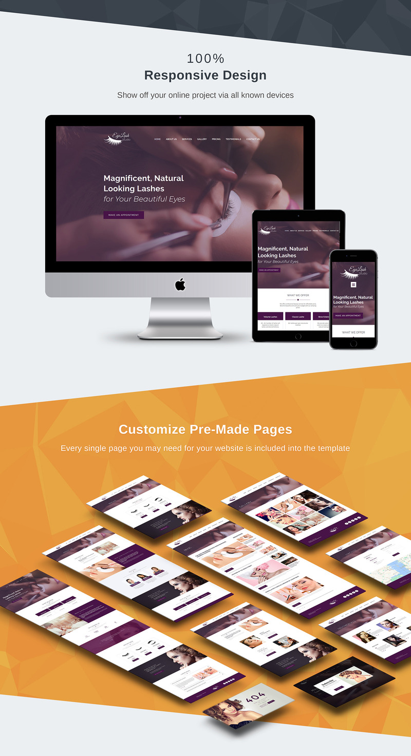 Eyelash Extension Studio Moto CMS 3 Template - Features Image 3
