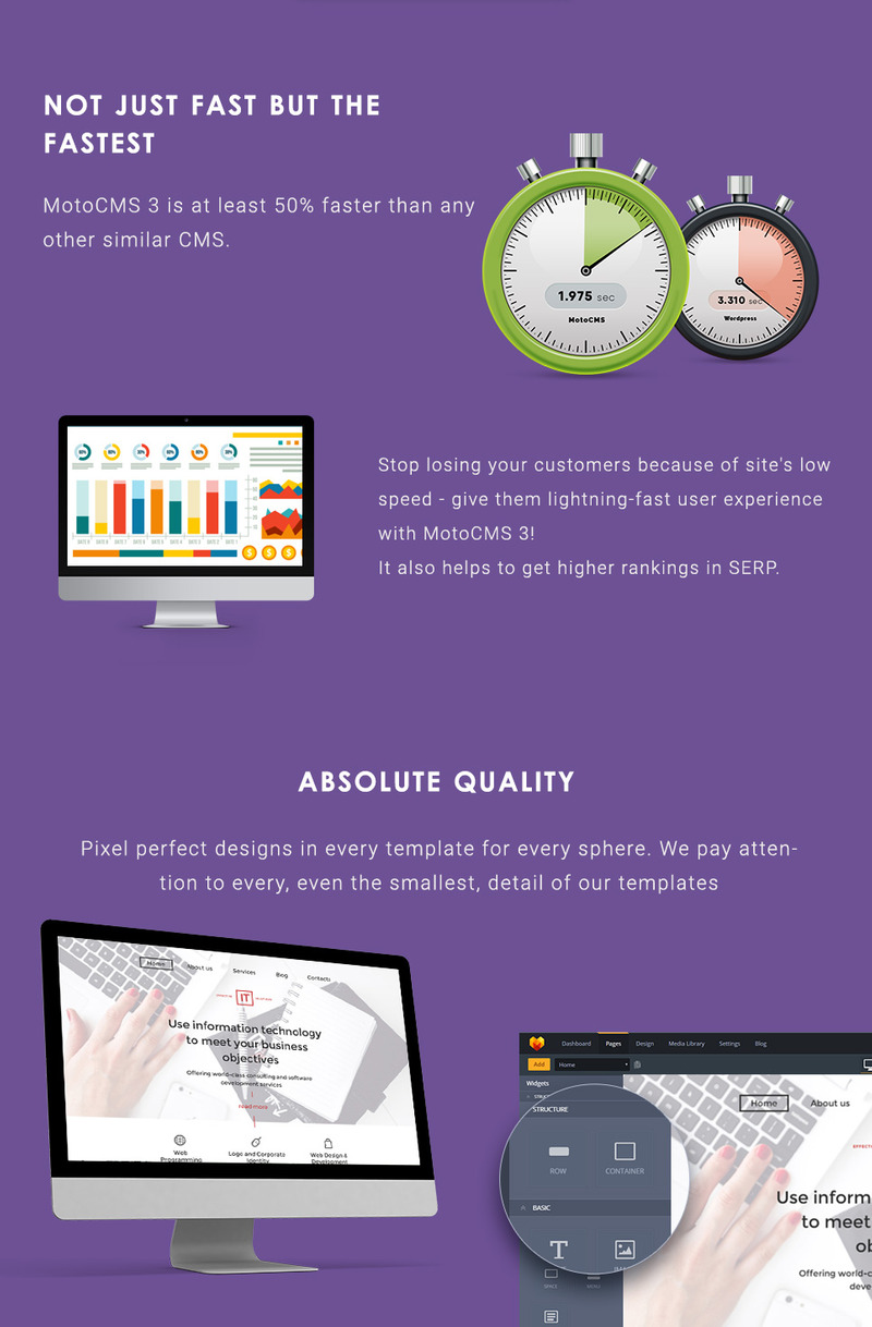 Reszponzív IT Services Moto CMS 3 sablon 59057 - Képpel 3