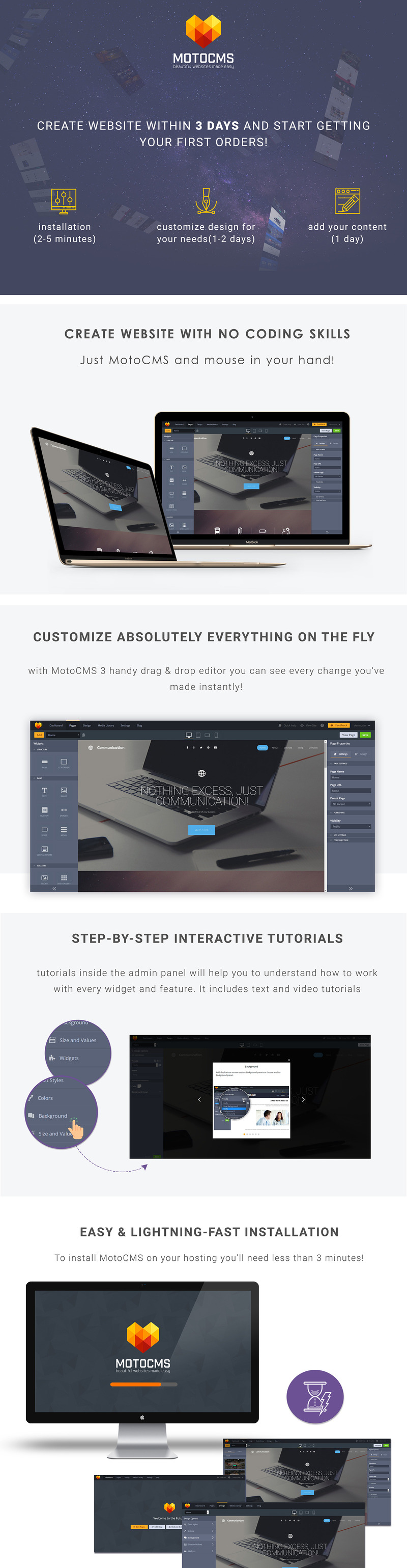 Networking Moto CMS 3 Template - Features Image 1