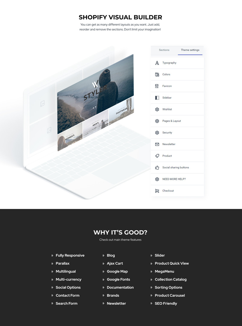 Responsivt Apparel Responsive Clean Design Shopify Theme Shopify-tema #57943 - Funktionsbild 2