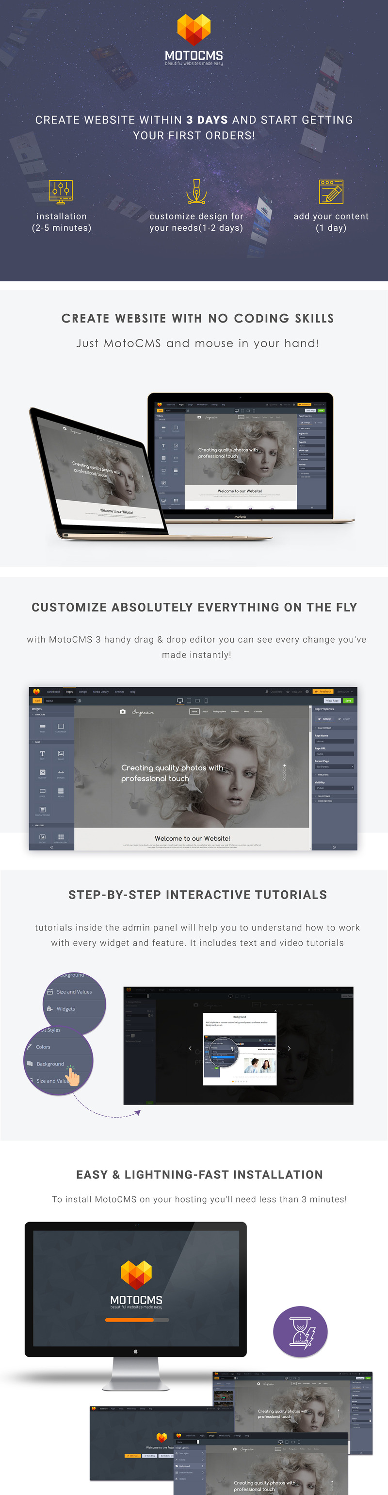 Model Portfolio Photo Gallery Template - Features Image 1