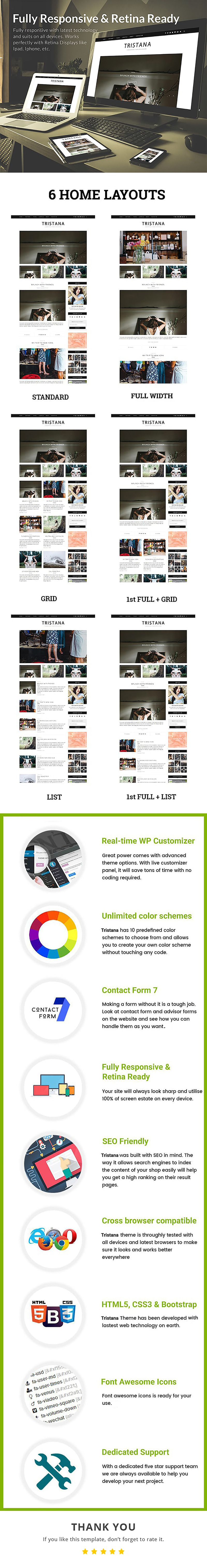 Tristana - Blog Responsive WordPress Theme - Features Image 1