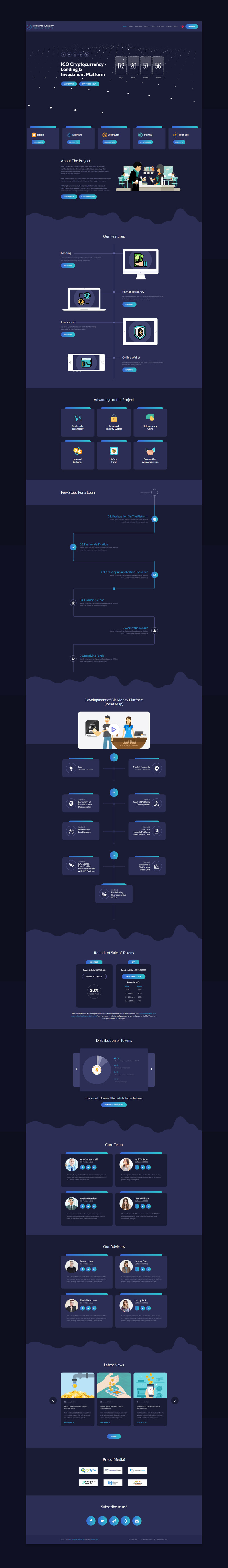 ICO Cryptocurrency Bitcoin Landing Page Template - Features Image 1