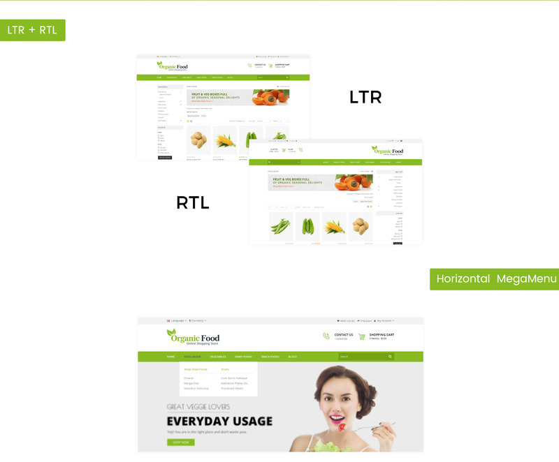 Biologische voedselwinkel OpenCart-sjabloon - Eigenschappen Afbeelding 2