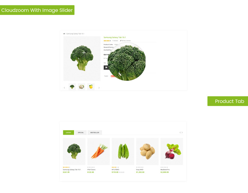 Biologische voedselwinkel OpenCart-sjabloon - Eigenschappen Afbeelding 3