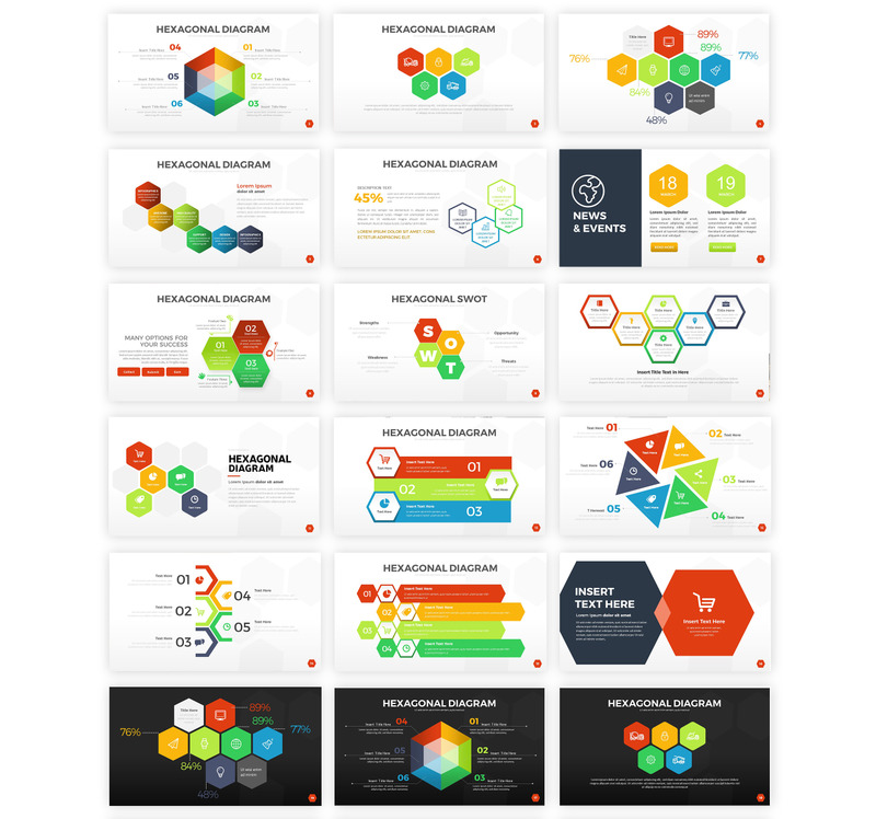 Sechseckige PowerPoint-Vorlage - Eigenschaften Bild 1