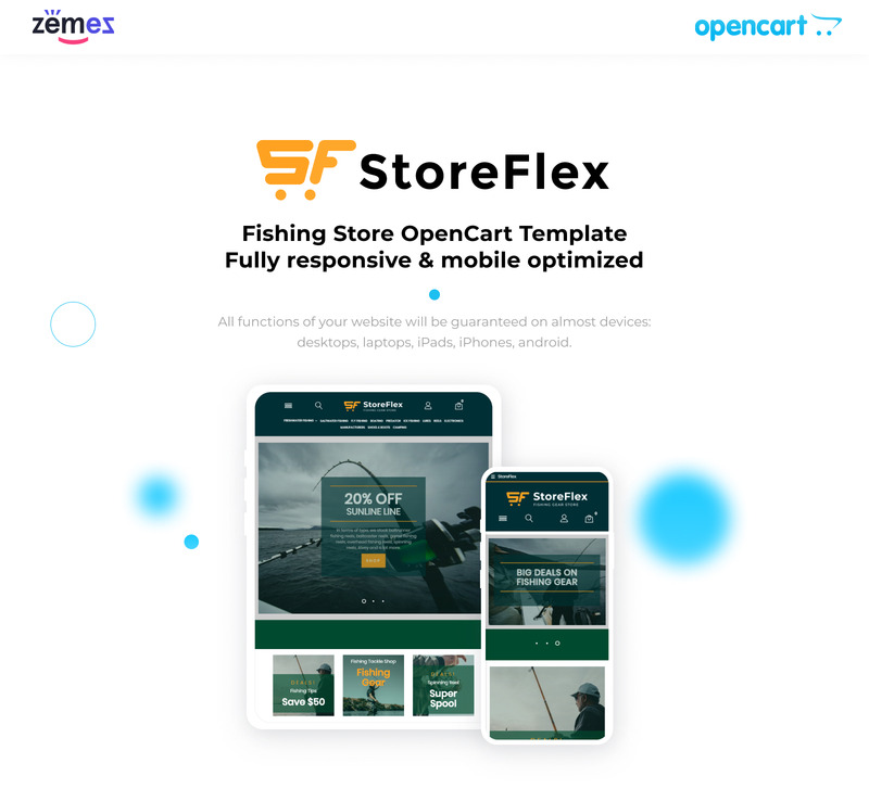 Storeflex Fishing Store OpenCart Template - Features Image 1
