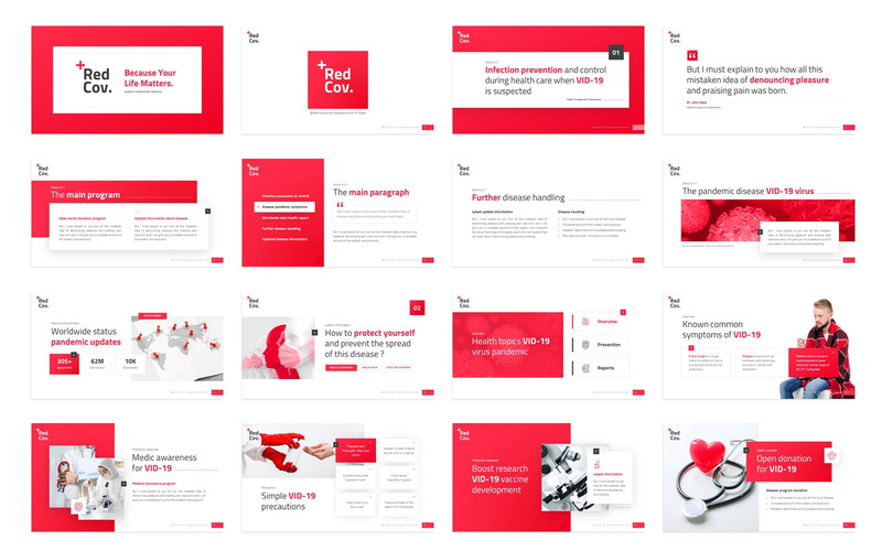Presentazione Redcov + Corona Virus - Modello di Keynote - Caratteristiche Immagine 1