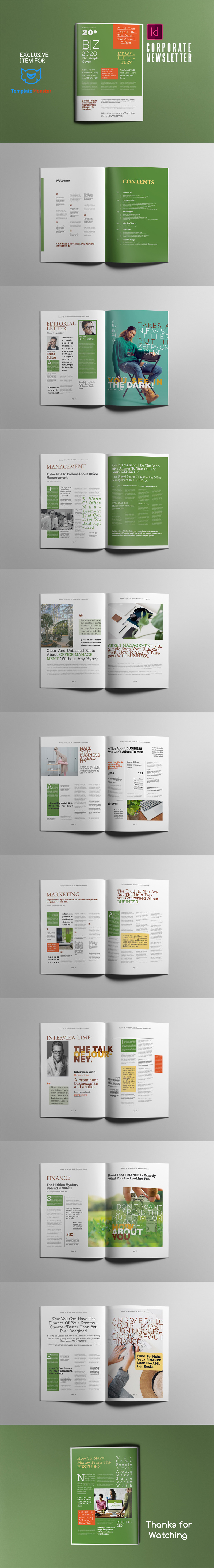 Business Newsletter Layout Corporate Identity Template - Features Image 1