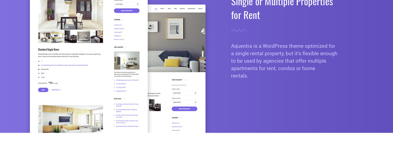 Aquentra - Single Property Rental WordPress Theme - Features Image 3
