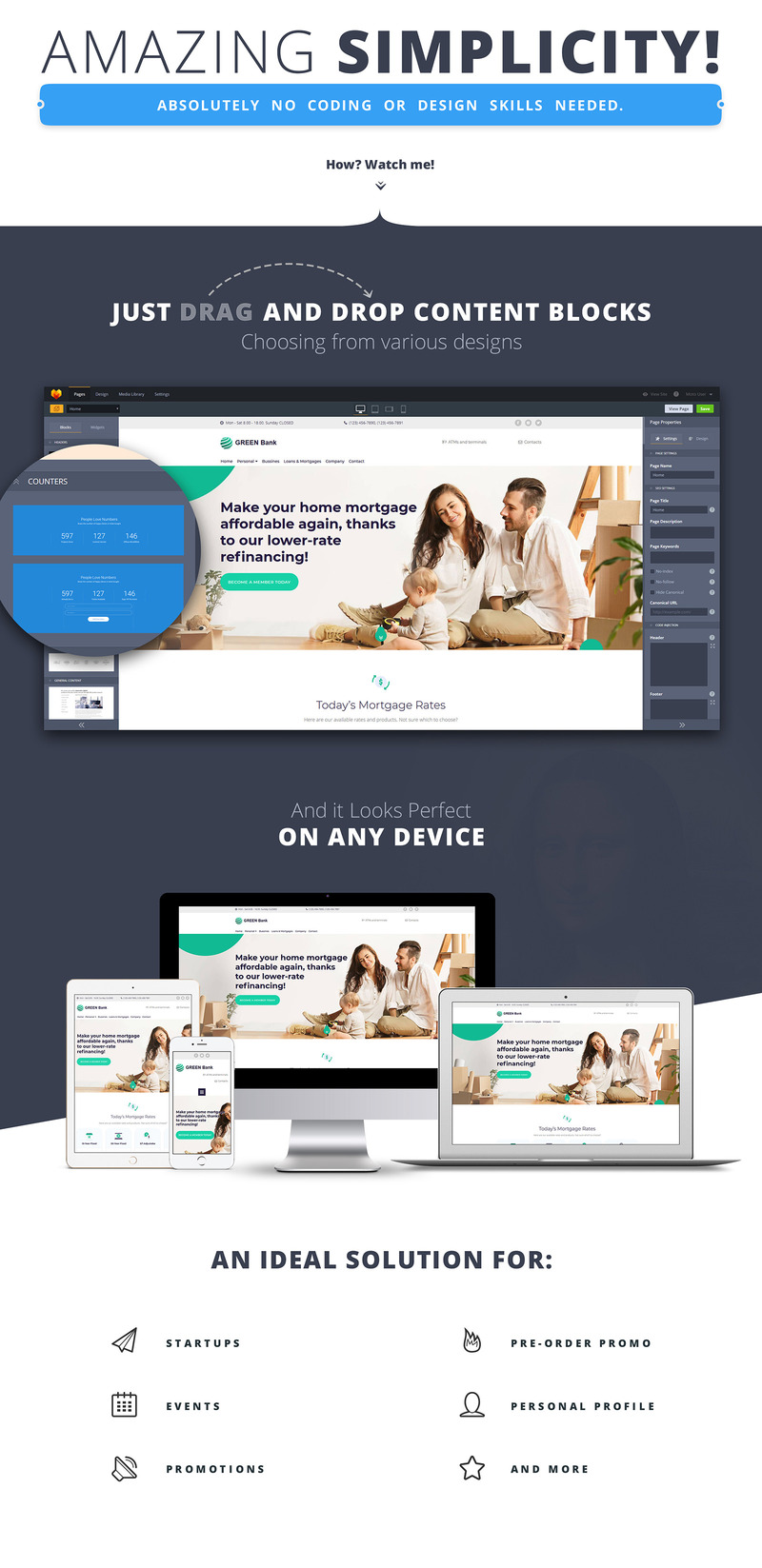 Green Bank Landing Page Template - Features Image 1