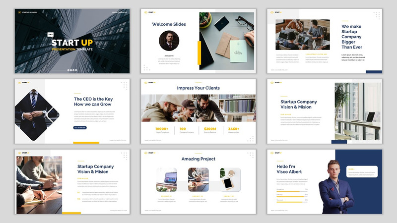 Start Up PowerPoint template #102061 - TemplateMonster