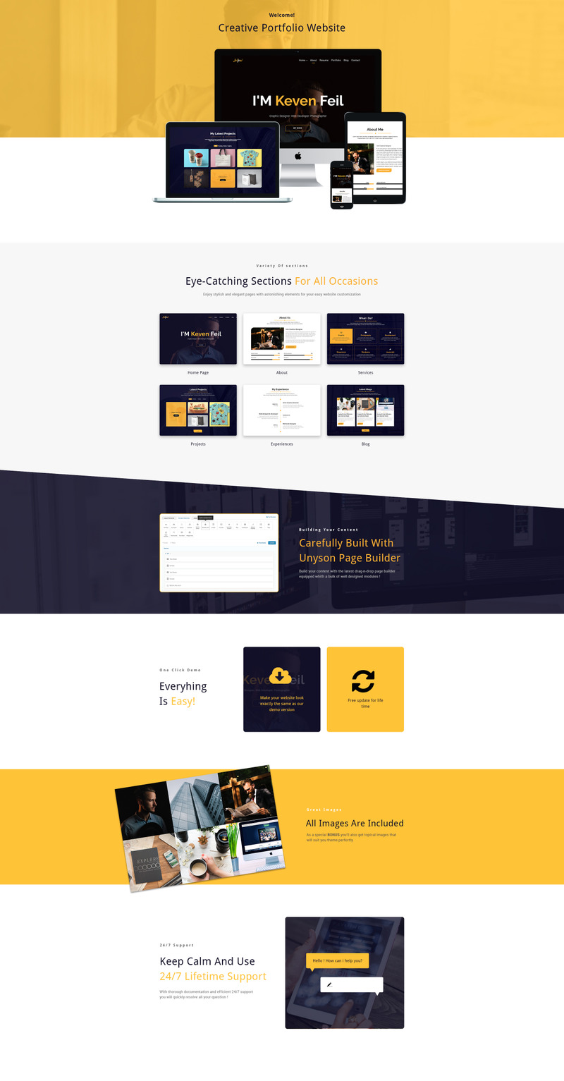 Jolpai - One page portfolio WordPress Theme - Features Image 1