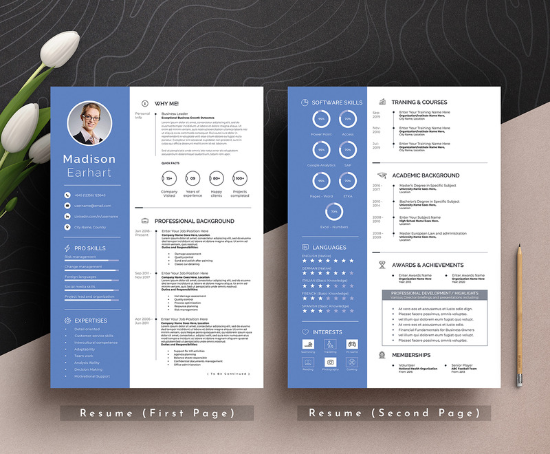 Clean & Professional Editable Cv Resume Template Word Apple Pages - Features Image 2