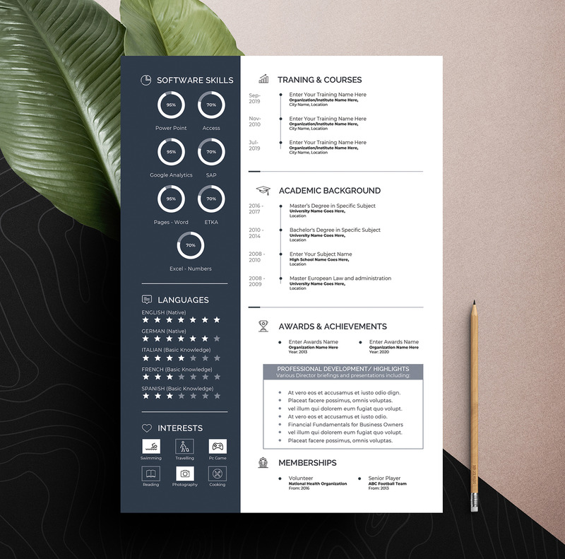 Clean & Professional Editable Cv Resume Template Word Apple Pages - Features Image 7