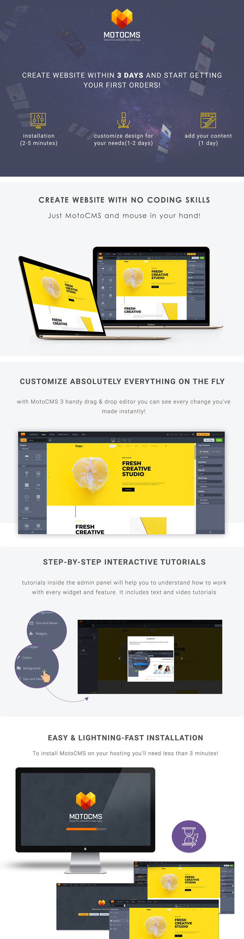 Fresh - Company Portfolio Moto CMS 3 Template - Features Image 1