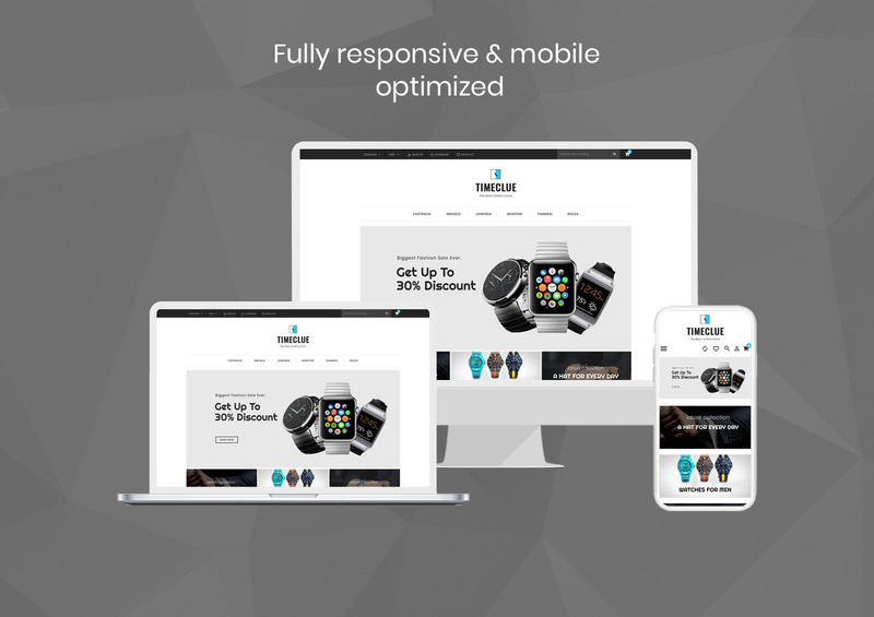 Timeclue - Тема PrestaShop для магазина часов и ювелирных изделий №104261 - Изображения фич 1