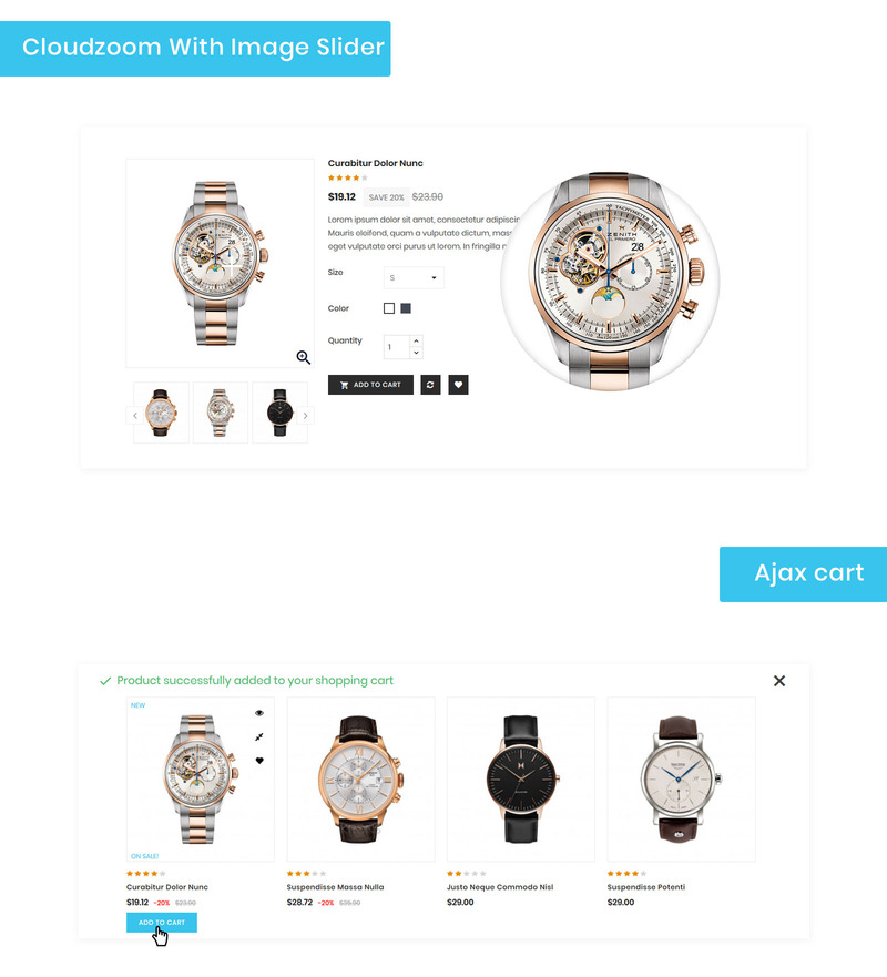 Timeclue - Тема PrestaShop для магазина часов и ювелирных изделий №104261 - Изображения фич 3