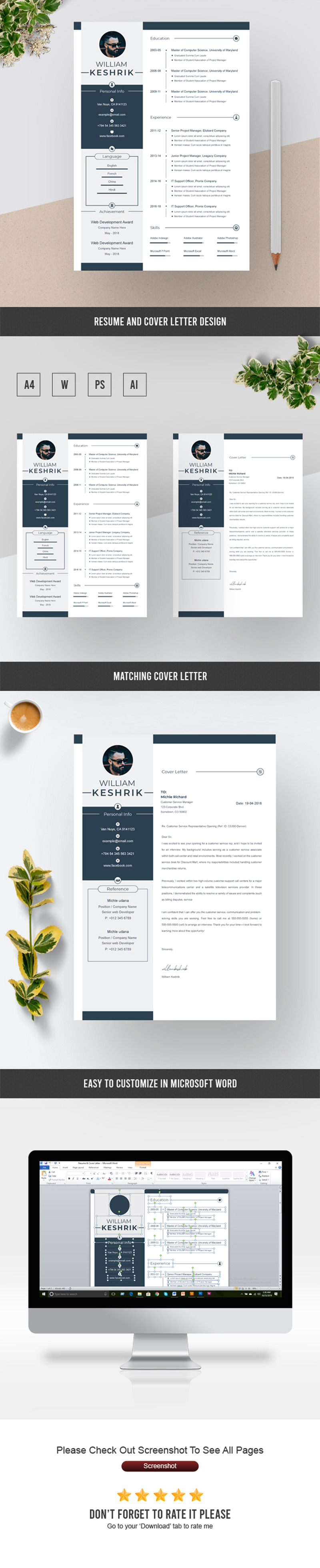 William Keshrik Resume Template - Features Image 1