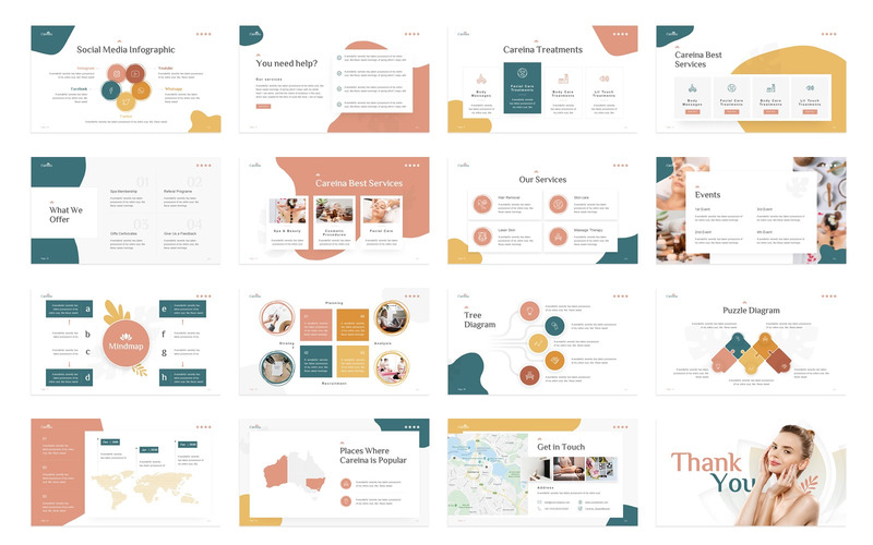 Careina - Spa Simple Minimalis Шаблон PowerPoint - Features Image 4