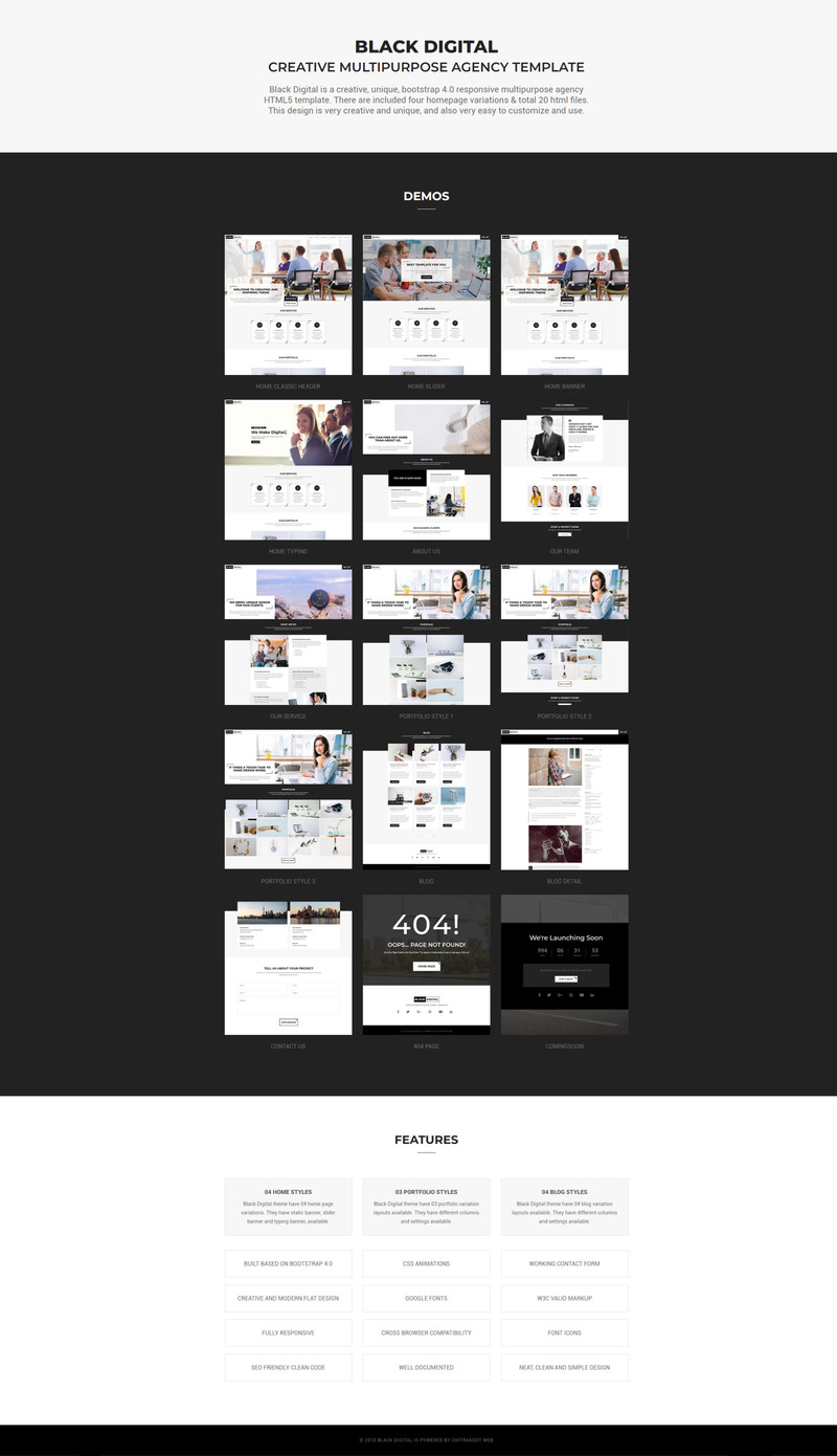 Black Digital - Creative Multipurpose Agency Website Template - Features Image 1