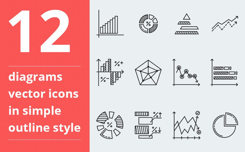 Diagrams vector Icon Set - Features Image 1