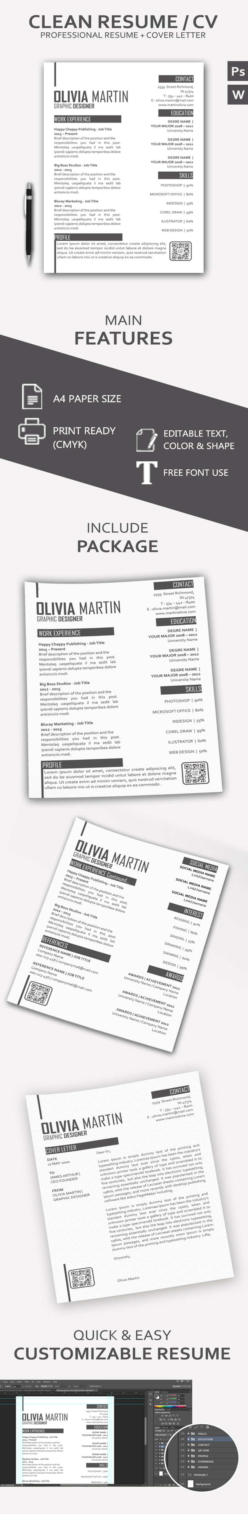 Plantilla de CV profesional - Features Image 1