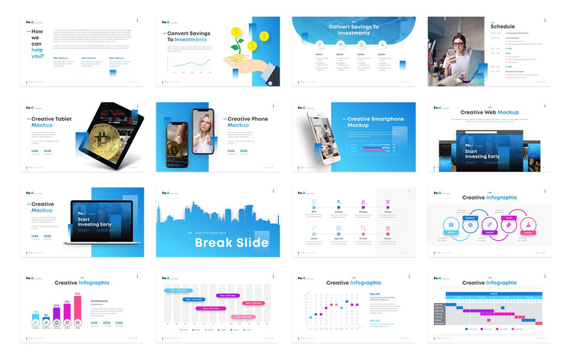 Fondo - modello PowerPoint creativo per affari di investimento - Caratteristiche Immagine 2