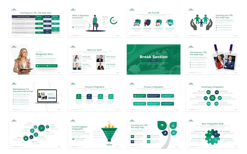 Protextial保险演示文稿的PowerPoint模板 - Features Image 3