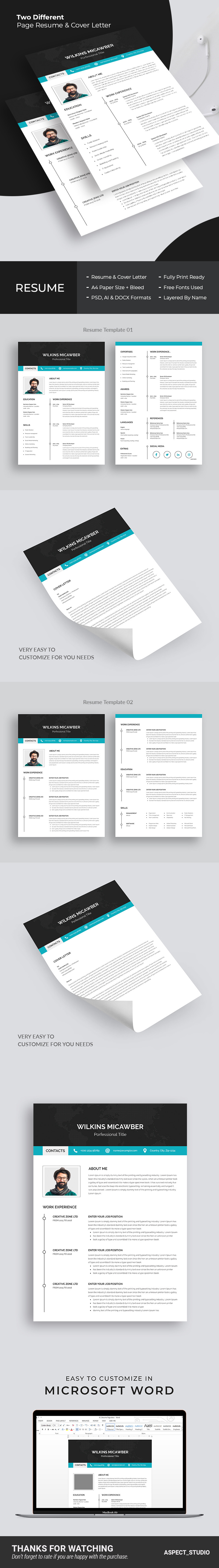Wilkins Micawber Resume Template - Features Image 1