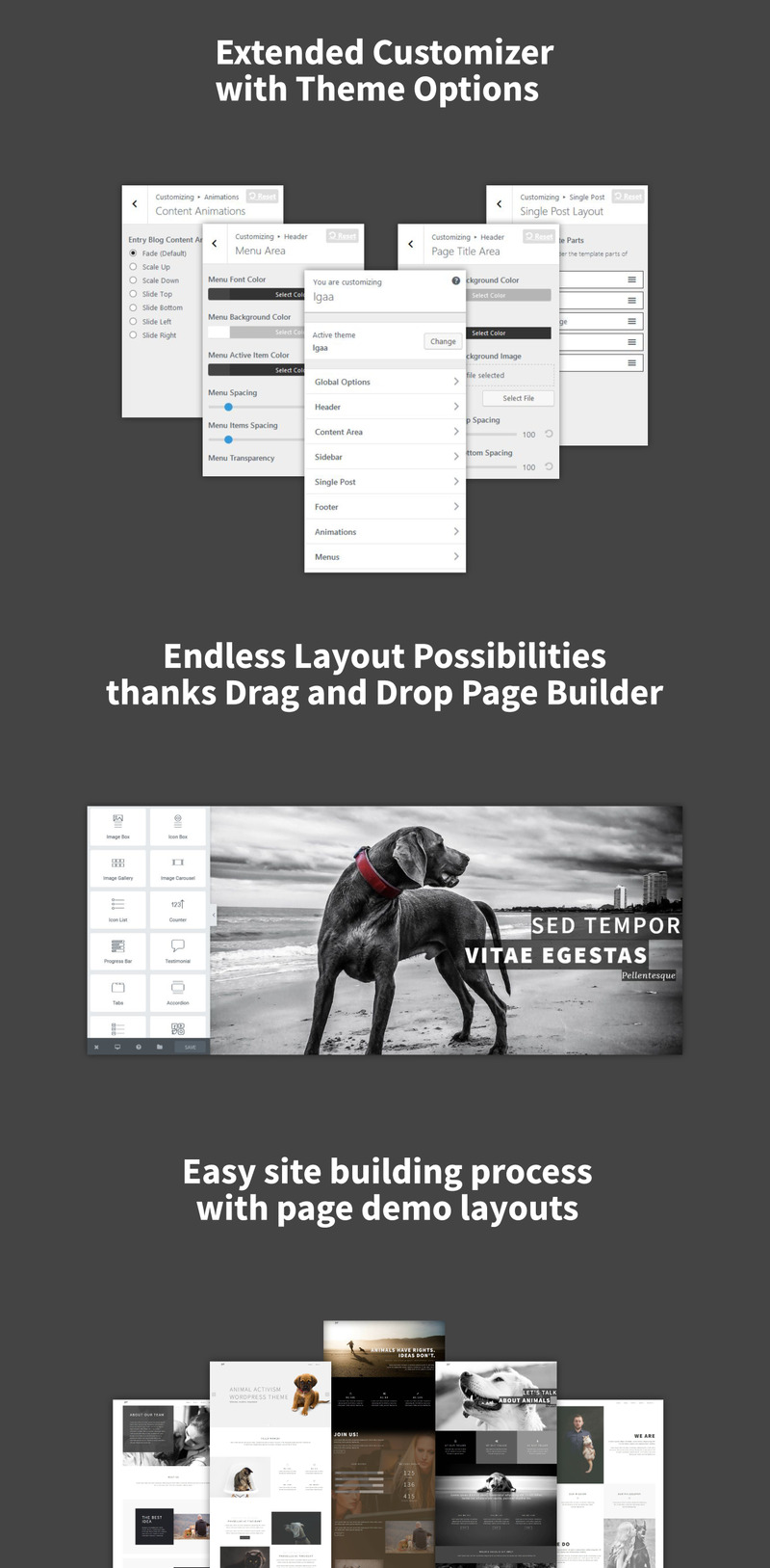 Igaa - Animal Activism WordPress Theme - Features Image 1