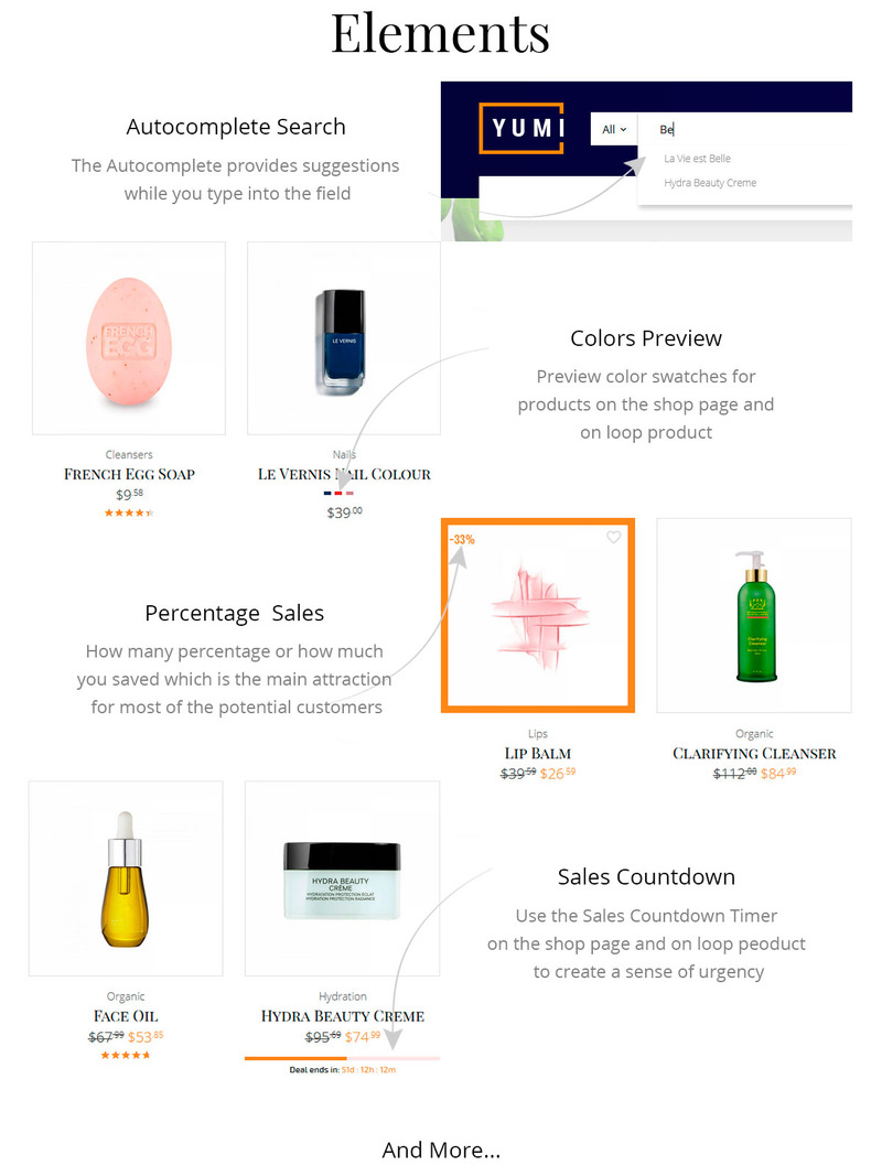 Yumi - beauty & cosmetics WooCommerce Theme - Features Image 5