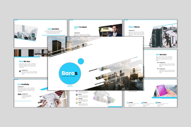 Baros - шаблон Creative Business PowerPoint - Features Image 1