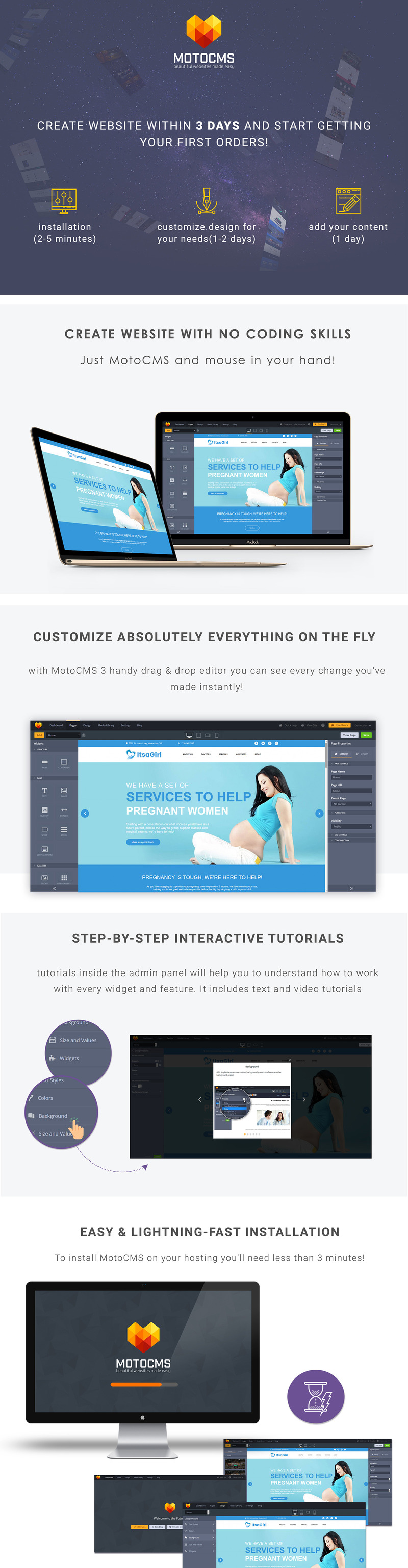 ItsaGirl - Pregnancy Center Moto CMS 3 Template - Features Image 1