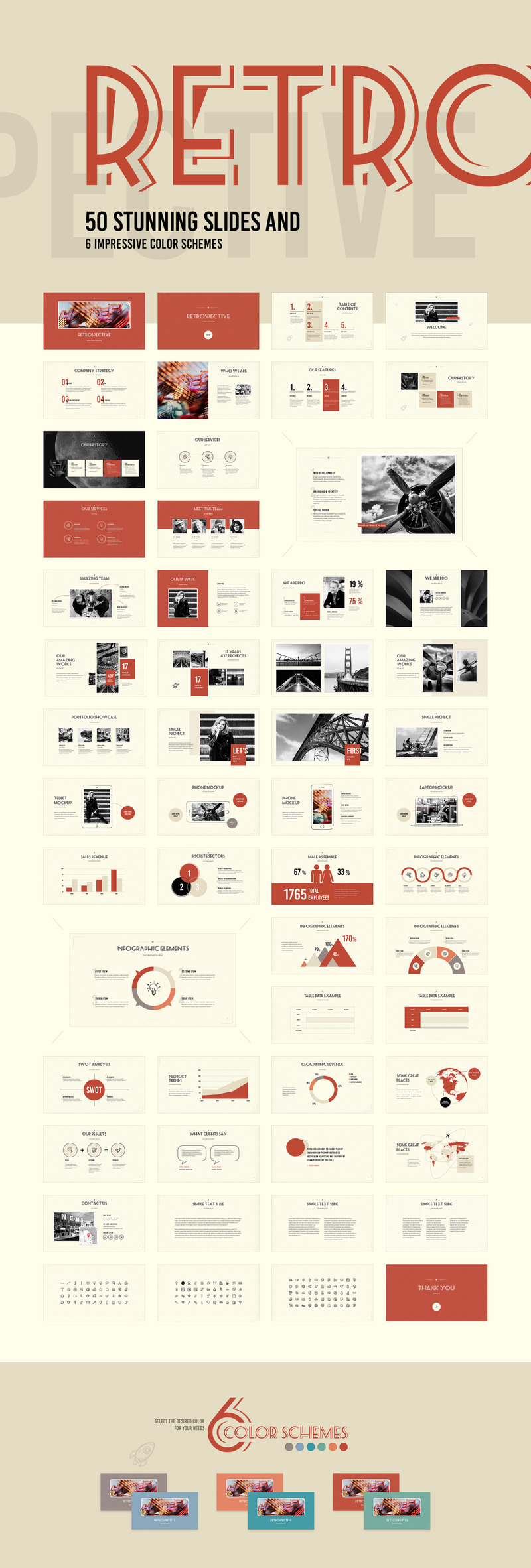 Retrospective PowerPoint template - Features Image 1