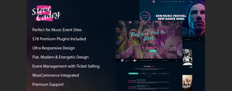 Steve Cadey - Modern & Stylish Music Event PSD Template - Features Image 1