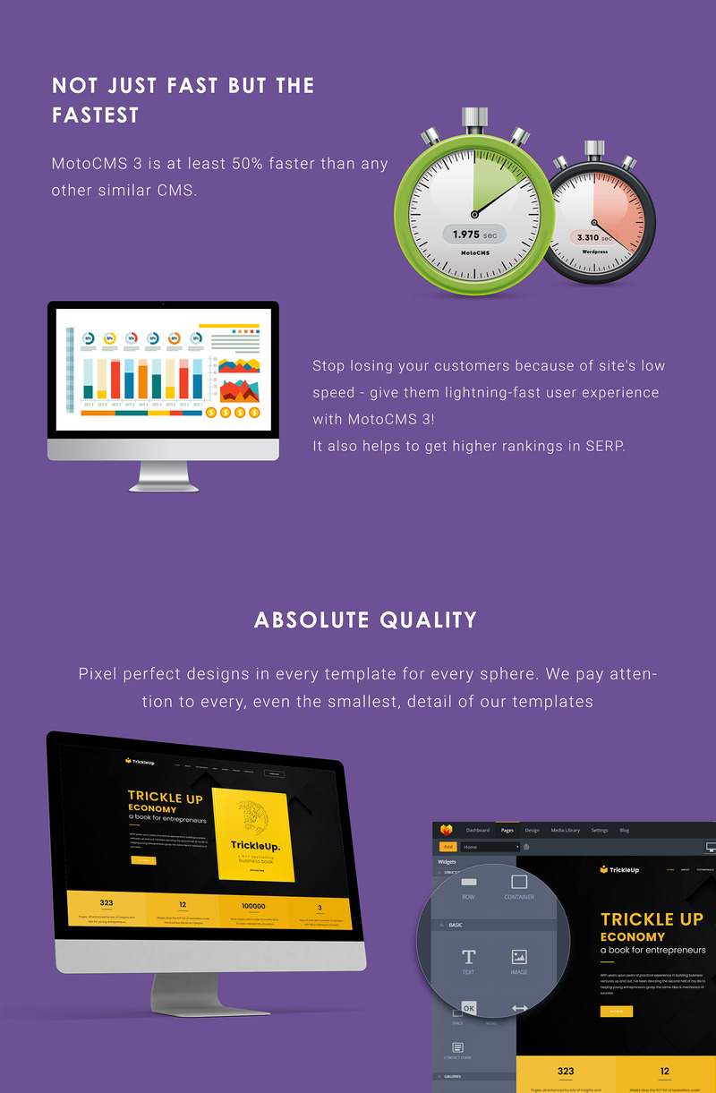 TrickleUp - E-book Moto CMS 3 Template - Features Image 4