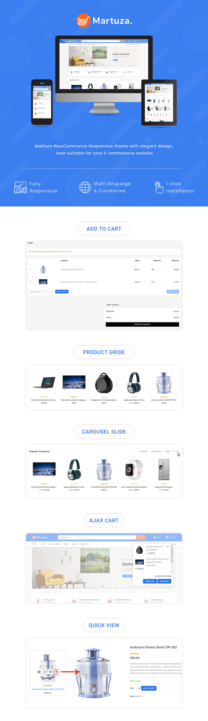 Responzivní WooCommerce motiv Martuza - Multipurpose Electronic Store #123967 - Obrázek funkce 1