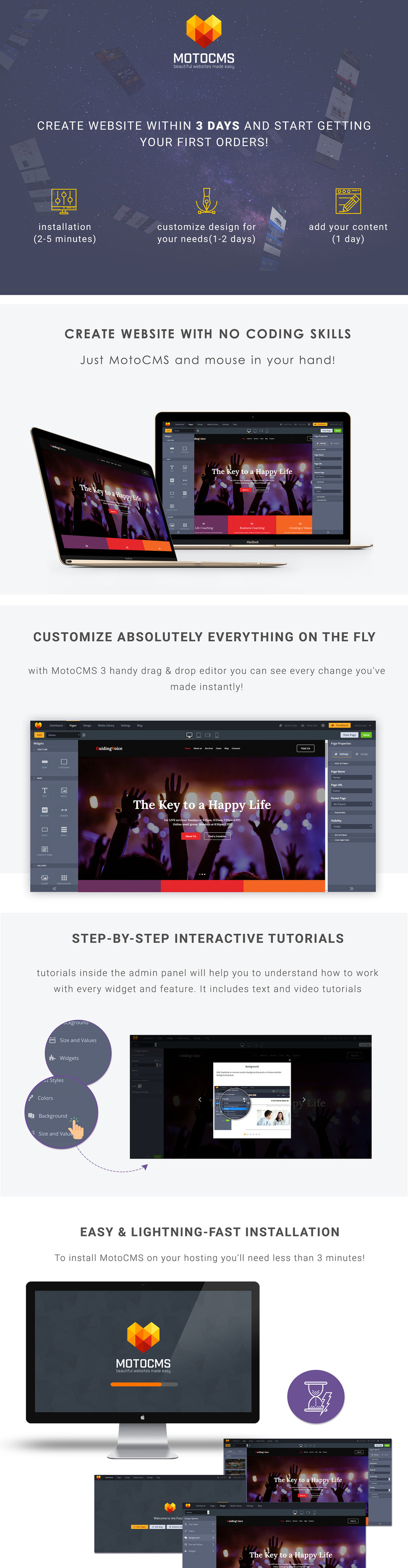 Guiding Voice - Life Coach Moto CMS 3 Template - Features Image 1