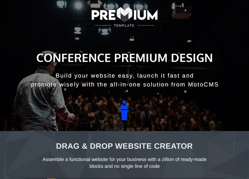 Conference Web Design Moto CMS 3 Template - Features Image 1