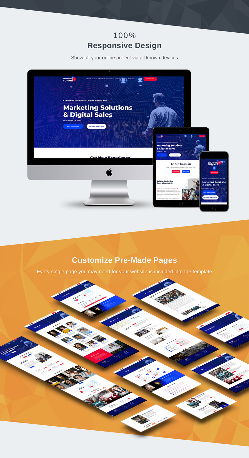 Conference Web Design Moto CMS 3 Template - Features Image 3