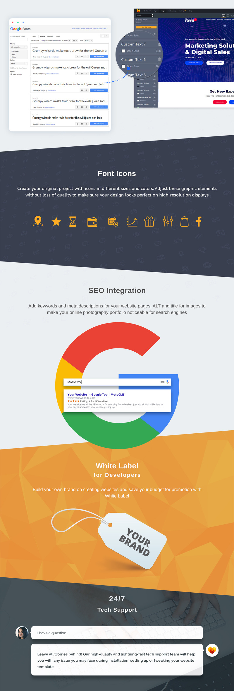 Conference Web Design Moto CMS 3 Template - Features Image 5