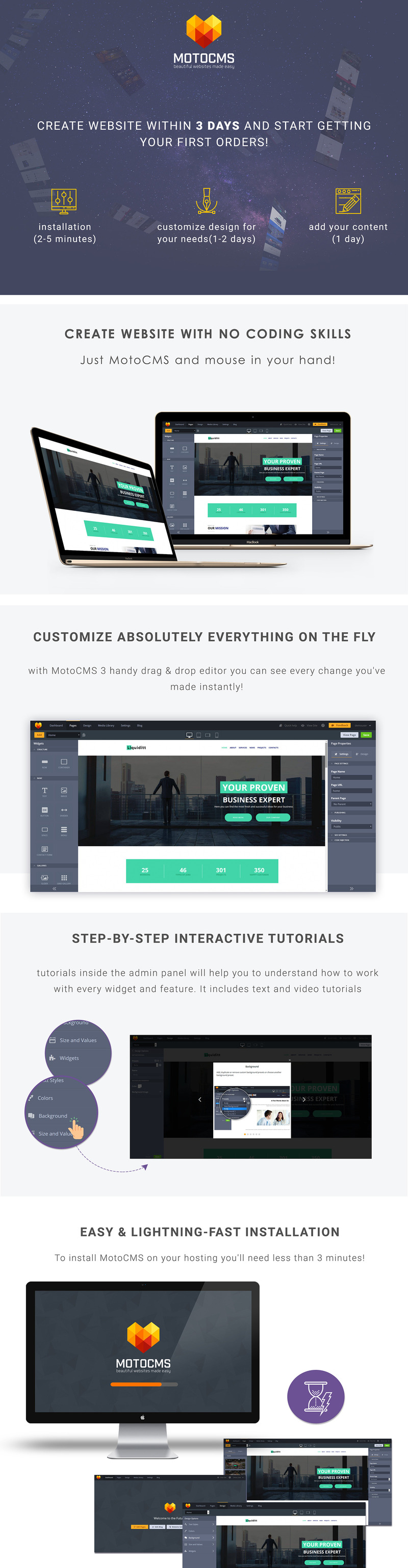Download Liquiditt - Business Consulting Moto CMS 3 Template | Premium themes & Plugins 1 Liquiditt - Business Consulting Moto CMS 3 Template - Features Image 1