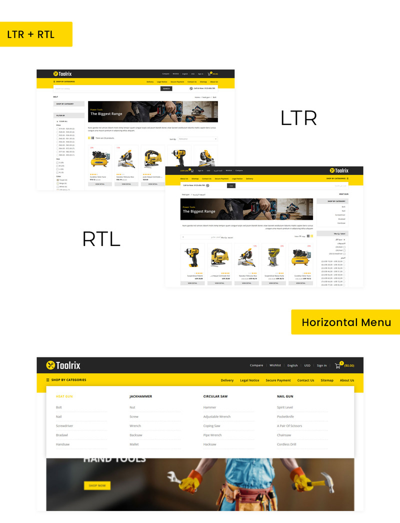 Tema De PrestaShop Toolrix - Tools Store #114151 - Imagen de características 2