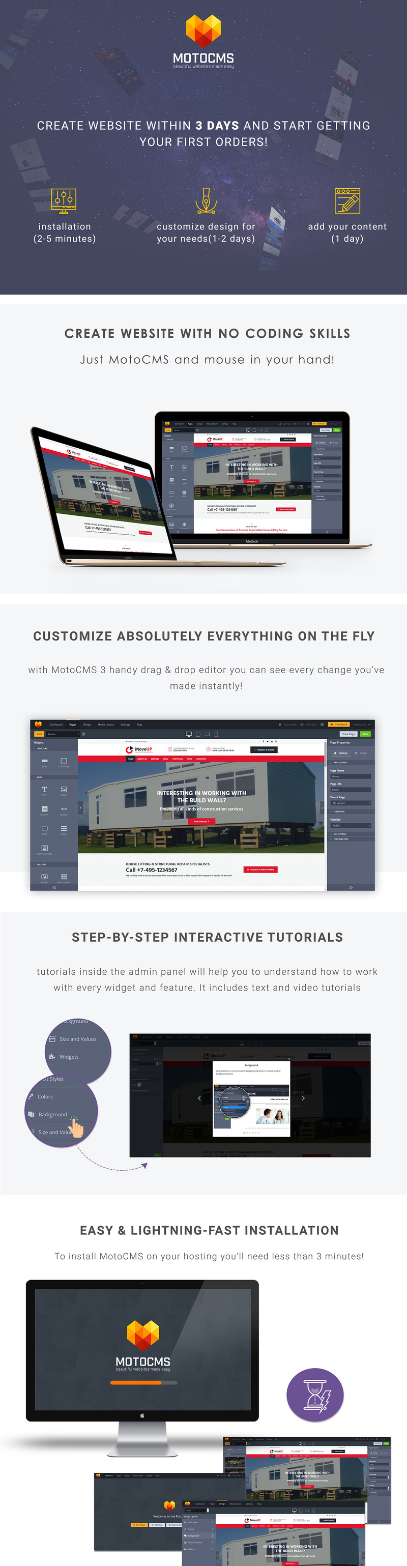 House Lifting and Moving Company Moto CMS 3 Template - Features Image 1