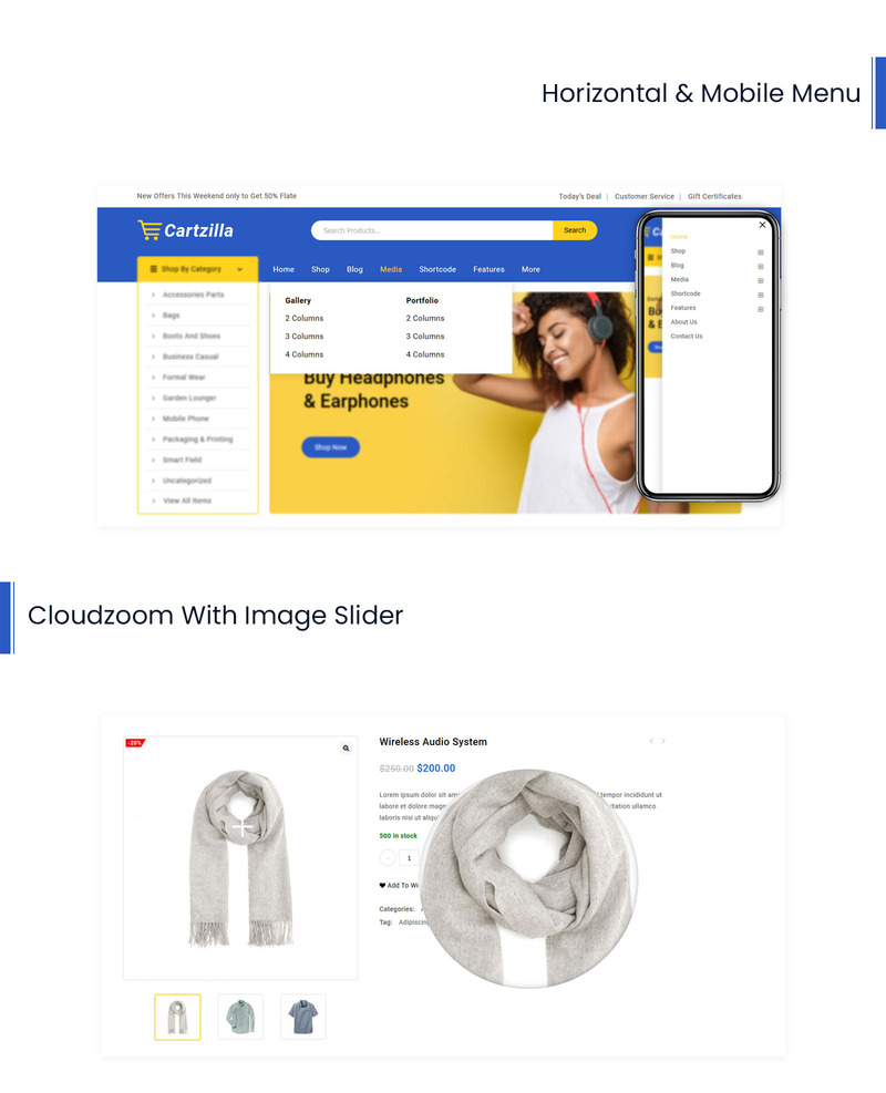Cartzilla - Multipurpose Responsive WooCommerce Thema №114015 - Eigenschappen Afbeelding 2