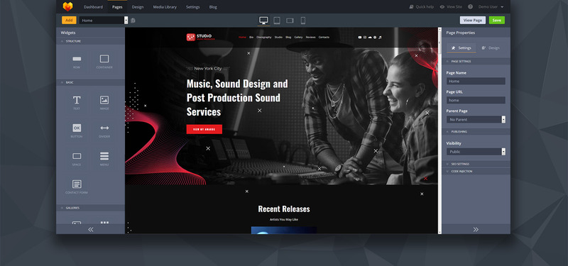 Studio - Music Producer Moto CMS 3 Template - Features Image 2