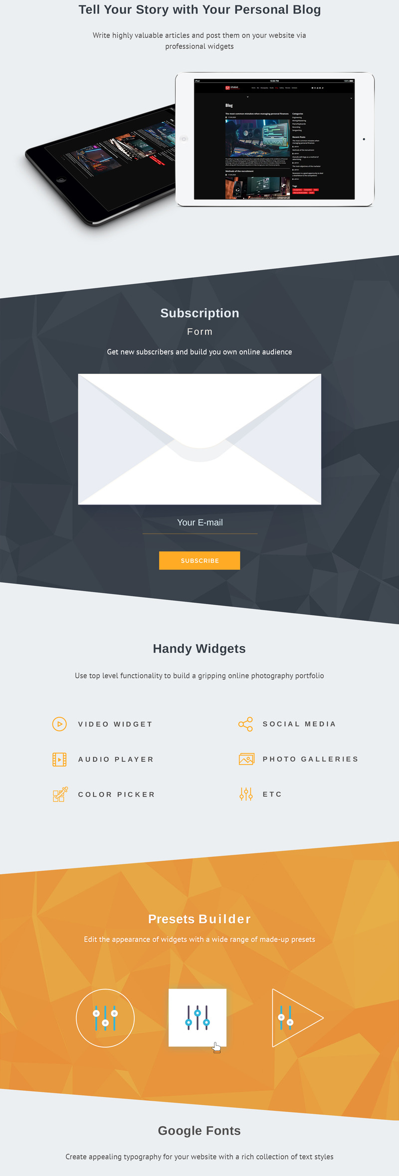 Studio - Music Producer Moto CMS 3 Template - Features Image 4