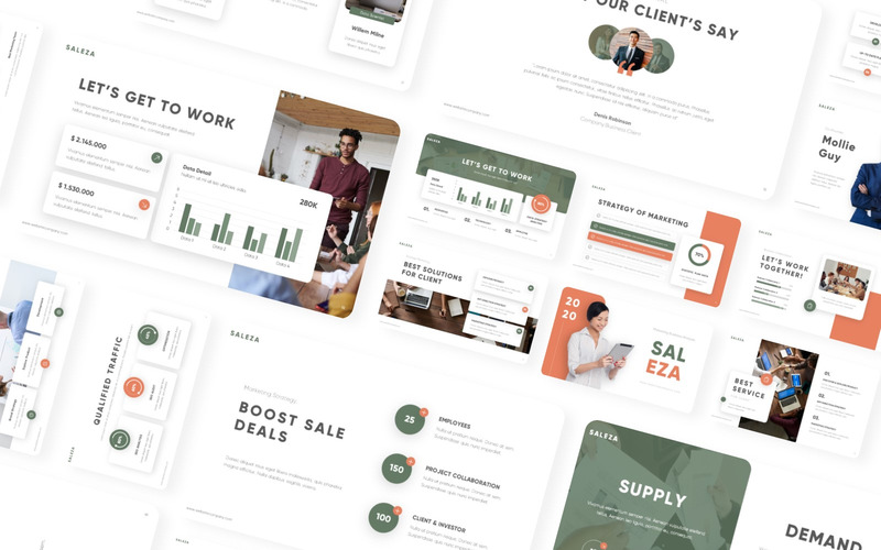 Modello di presentazione di marketing di Saleza PowerPoint - Caratteristiche Immagine 1