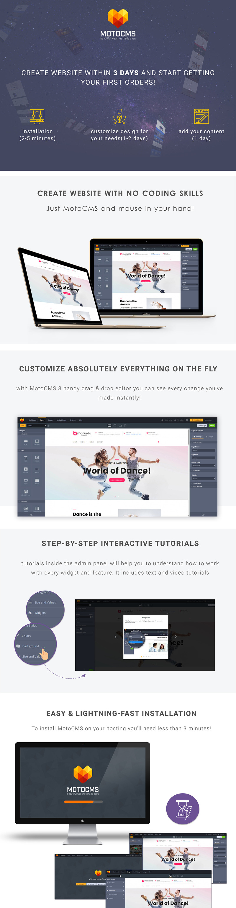 Emanuella - Dance School Moto CMS 3 Template - Features Image 1